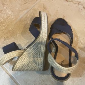 Blue wedges, size 8
